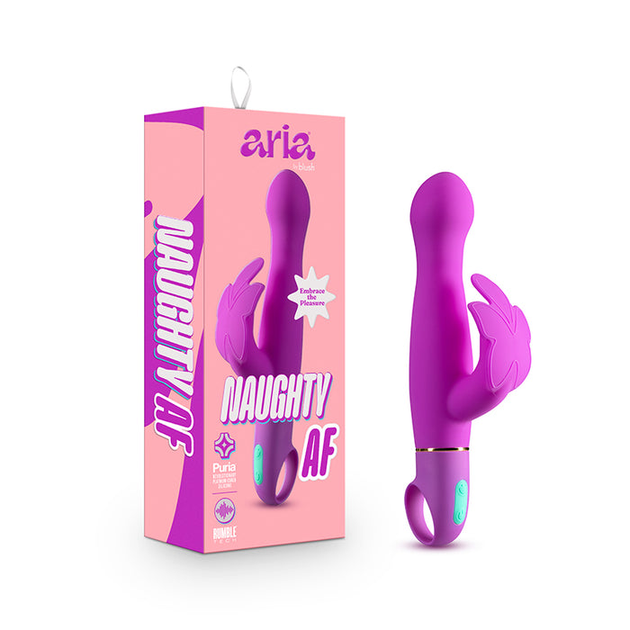 Aria Naughty AF Silicone Dual Stimulation Vibrator Plum
