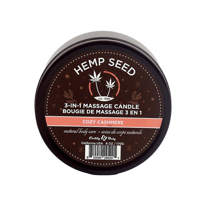 Earthly Body Hemp Seed 3-in-1 Massage Candle Cozy Cashmere 6 oz. / 170 g