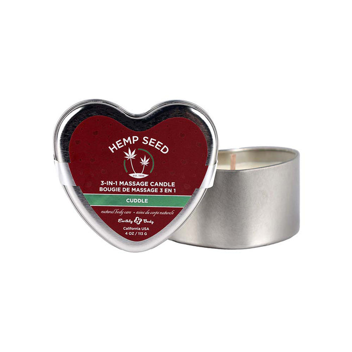 Earthly Body Hemp Seed Valentine 3-in-1 Massage Heart Candle Cuddle 4.7 oz / 133 g