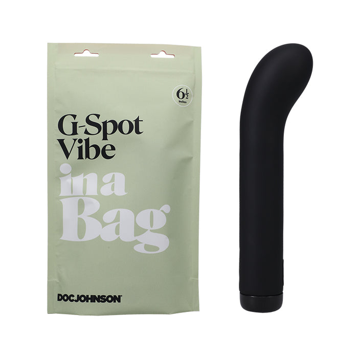 Doc Johnson G-Spot Vibe In A Bag Rechargeable Silicone Vibrator Black