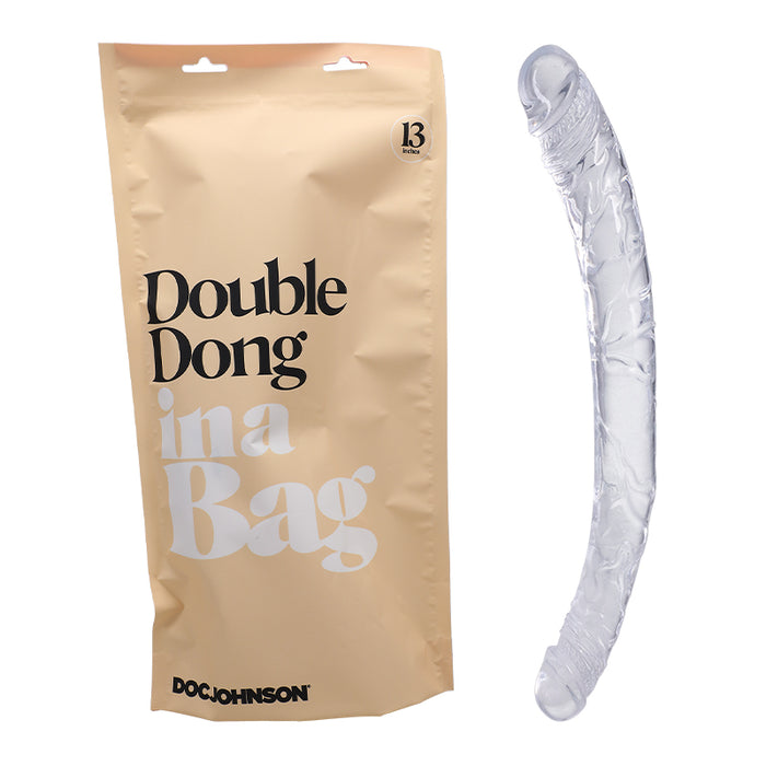 Doc Johnson Double Dong In A Bag 13 in. Dual Ended Dildo Clear