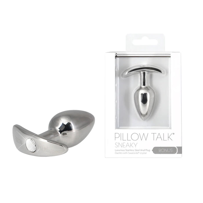Pillow Talk Sneaky Stainless Steel Anal Plug with Swarovski Crystal