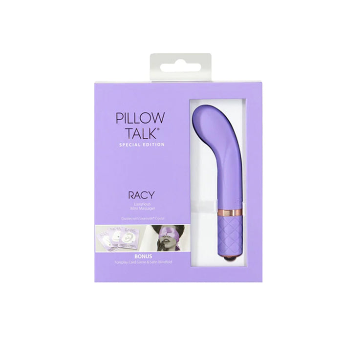 Pillow Talk Special Edition Racy Rechargeable Silicone Mini G-Spot Vibrator with Swarovski Crystal Purple