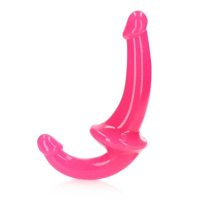 RealRock Glow in the Dark 6 in. Strapless Strap-On Dildo Neon Pink