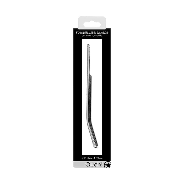 Ouch! Urethral Sounding Curved Stainless Steel Dilator 10 mm 7.5 Inch