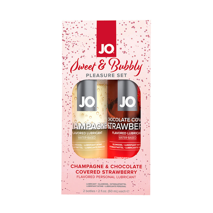 JO Sweet & Bubbly Pleasure Set Water-Based Flavored Lubricant 2-Pack