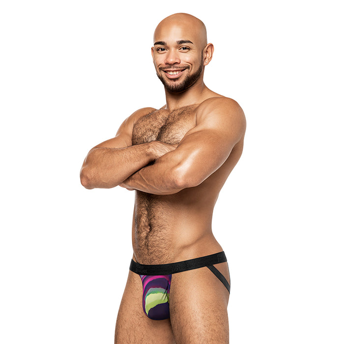 Male Power Galactic Strappy Ring Jock Print S/M