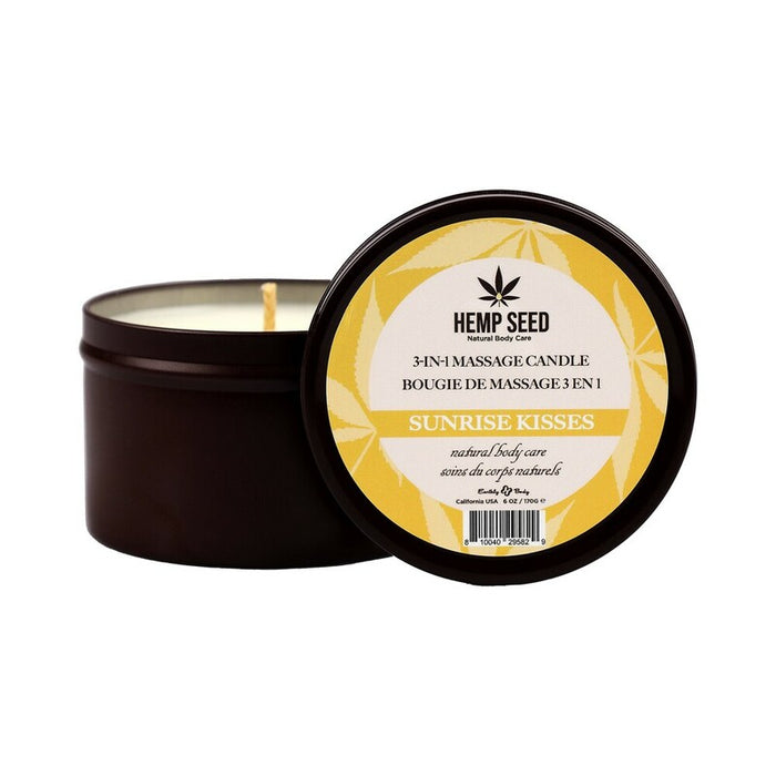 Earthly Body Hemp Seed 3-in-1 Massage Candle Sunrise Kisses 6 oz.
