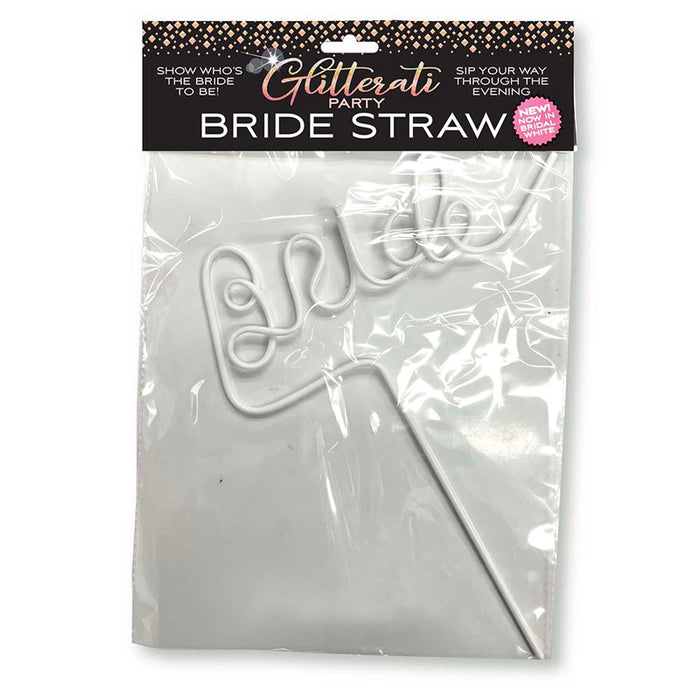Glitterati Party Bride Straw White