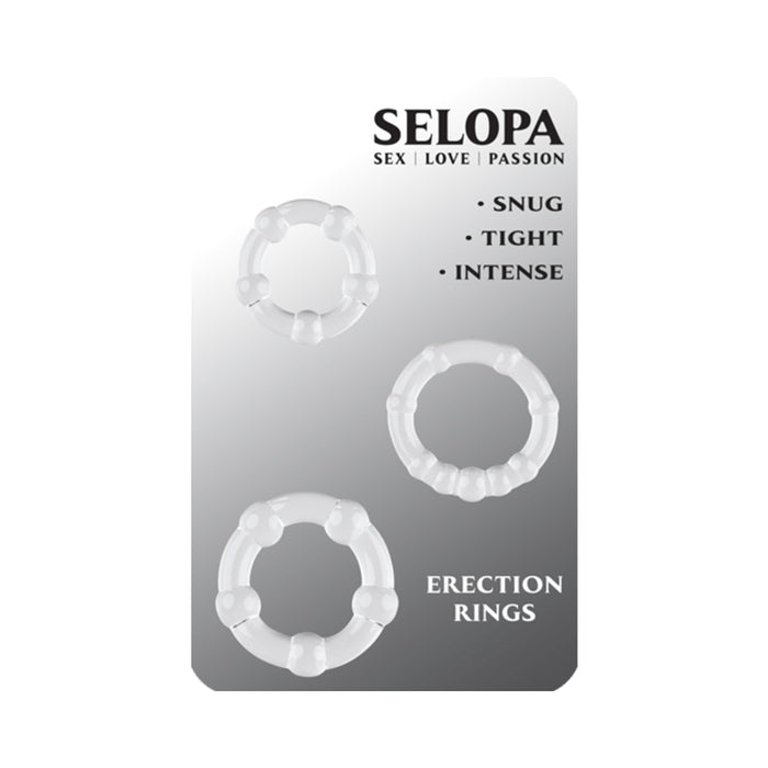 Selopa Erection Rings Cock Ring Set Clear