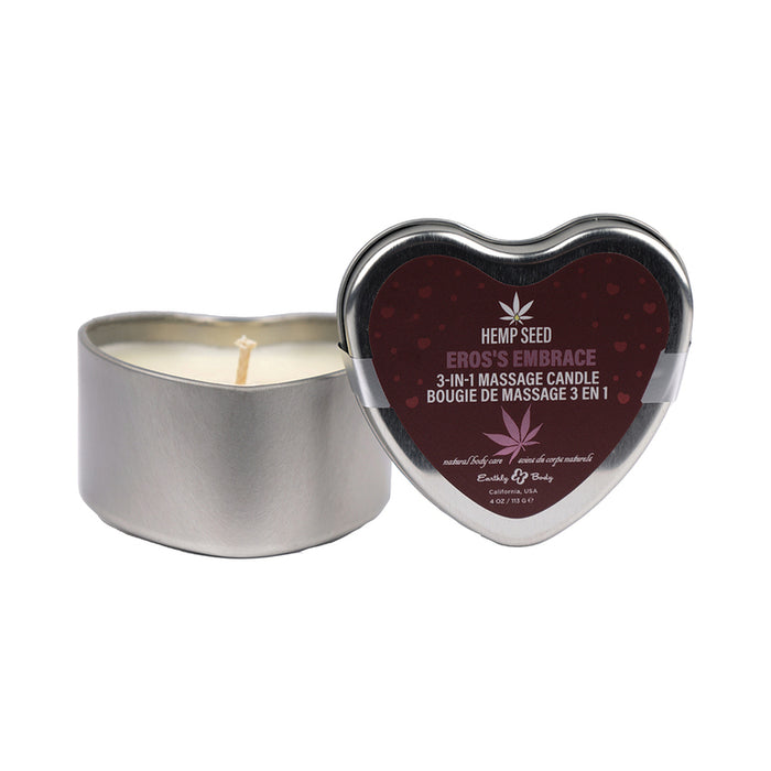 Earthly Body Hemp Seed 3-in-1 Valentines Day Candle Eros's Embrace 4 oz.