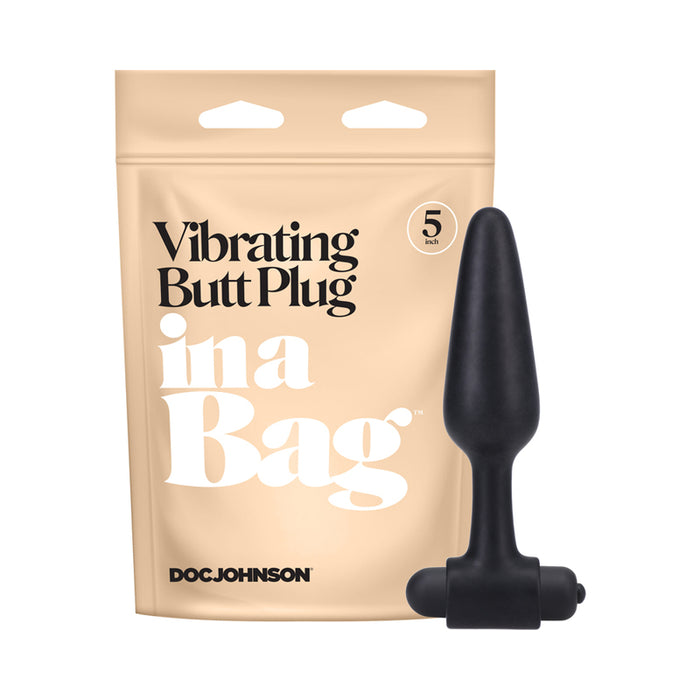 In A Bag Vibrating Butt Plug 5 in. Black