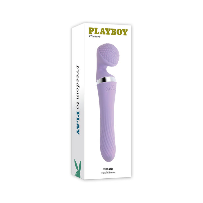 Playboy Vibrato Rechargeable Silicone Dual Ended Wand Vibrator Opal