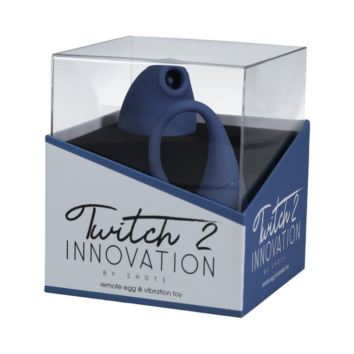 Twitch 2 Rechargeable Suction and Flapping Vibrator with Remote Control Vibrating Egg Blue/Grey