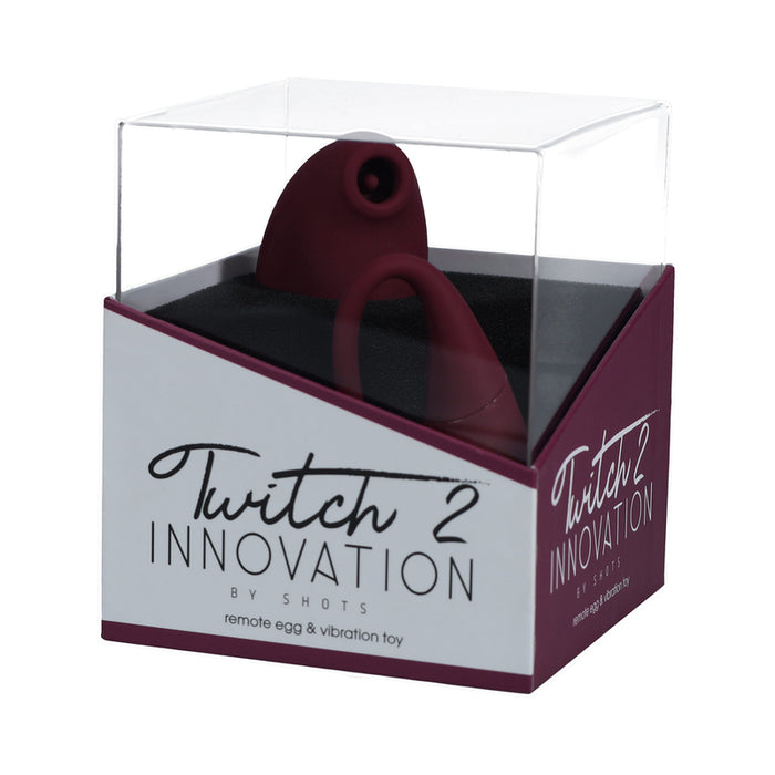 Twitch 2 Rechargeable Suction and Flapping Vibrator with Remote Control Vibrating Egg Burgundy