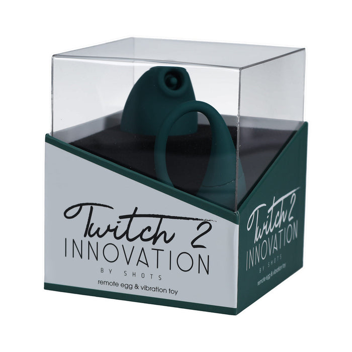 Twitch 2 Rechargeable Suction and Flapping Vibrator with Remote Control Vibrating Egg Forest Green