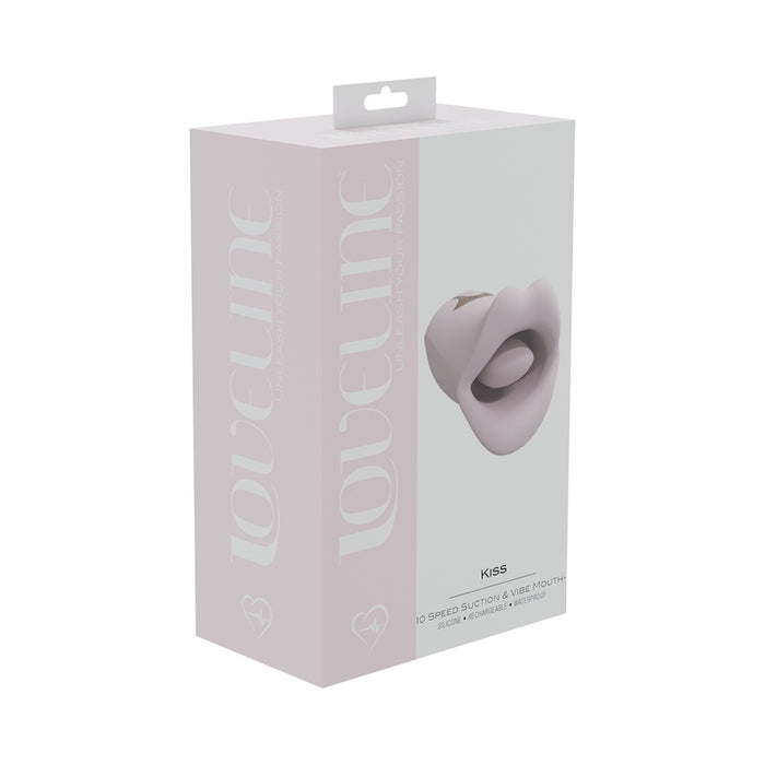 LoveLine Kiss 10 Speed Suction and Vibrating Mouth Silicone Rechargeable Waterproof Pink