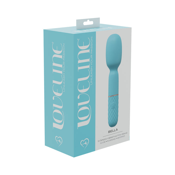 LoveLine Bella 10 Speed Vibrating Mini-Wand Silicone Rechargeable Waterproof Blue