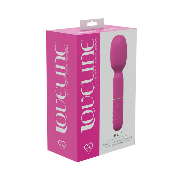 LoveLine Bella 10 Speed Vibrating Mini-Wand Silicone Rechargeable Waterproof Pink