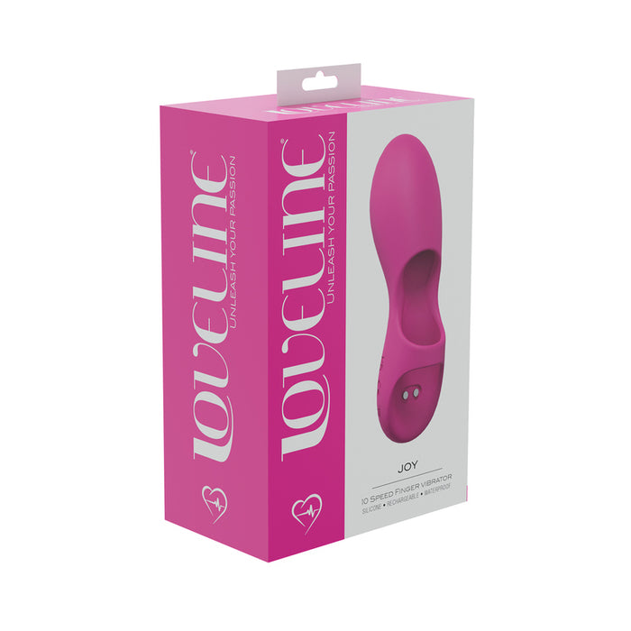 LoveLine Joy 10 Speed Finger Vibe Silicone Rechargeable Waterproof Pink