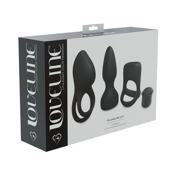 LoveLine Pleasure Kit 10 Speed Silicone Rechargeable Waterproof Black