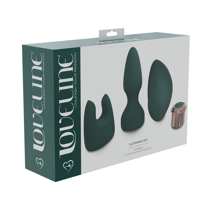 LoveLine Ultimate Kit 10 Speed Silicone Rechargeable Waterproof Forest Green