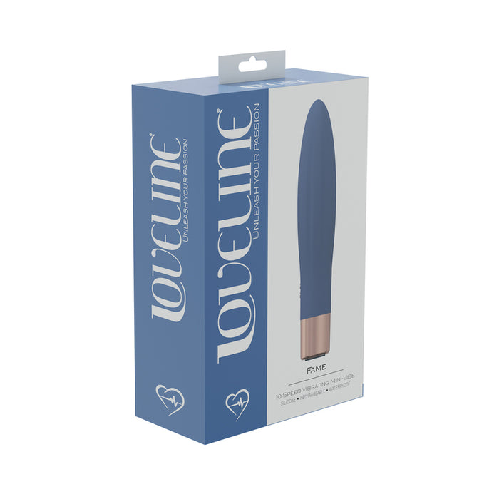 LoveLine Fame 10 Speed Mini-Vibe Silicone Rechargeable Waterproof Blue/Grey