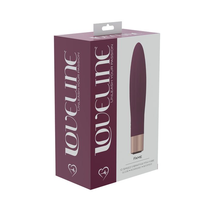 LoveLine Fame 10 Speed Mini-Vibe Silicone Rechargeable Waterproof Burgundy