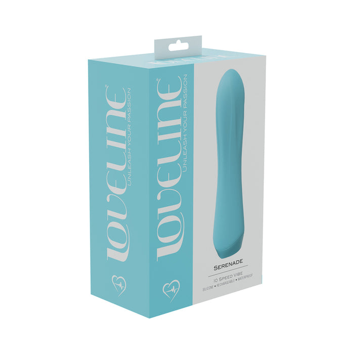 LoveLine Serenade 10 Speed Vibe Silicone Rechargeable Waterproof Blue