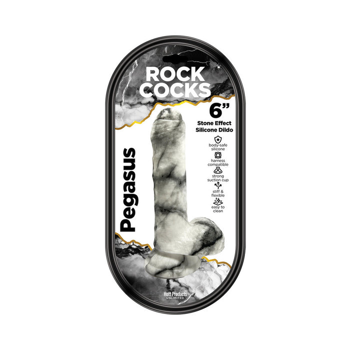 Rock Cocks Pegasus Marble Silicone Dildo 6 in.